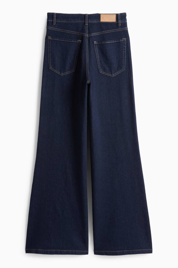 Femei - Flared jeans - talie înaltă - denim-albastru închis