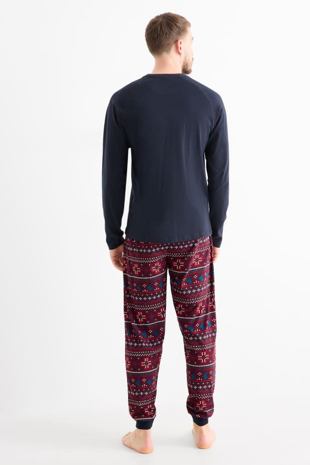 Bărbați - Pijama cu motive de Crăciun - cerb - vișiniu
