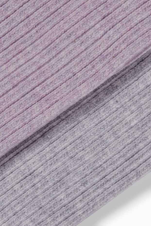 Copii - Fete - Multipack 2 perechi - dresuri - reiate - violet deschis