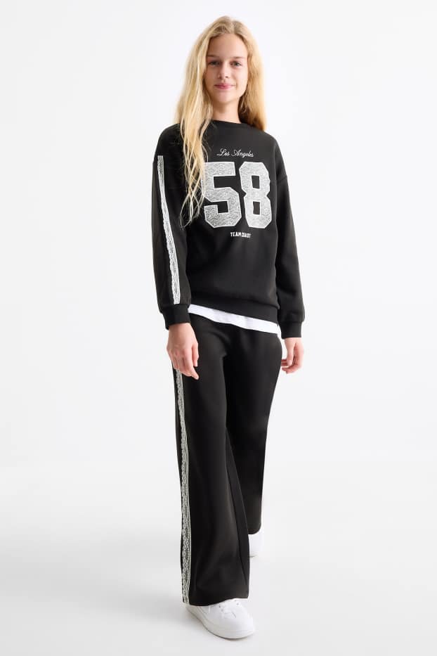 Copii - Fete - Pantaloni de trening - negru
