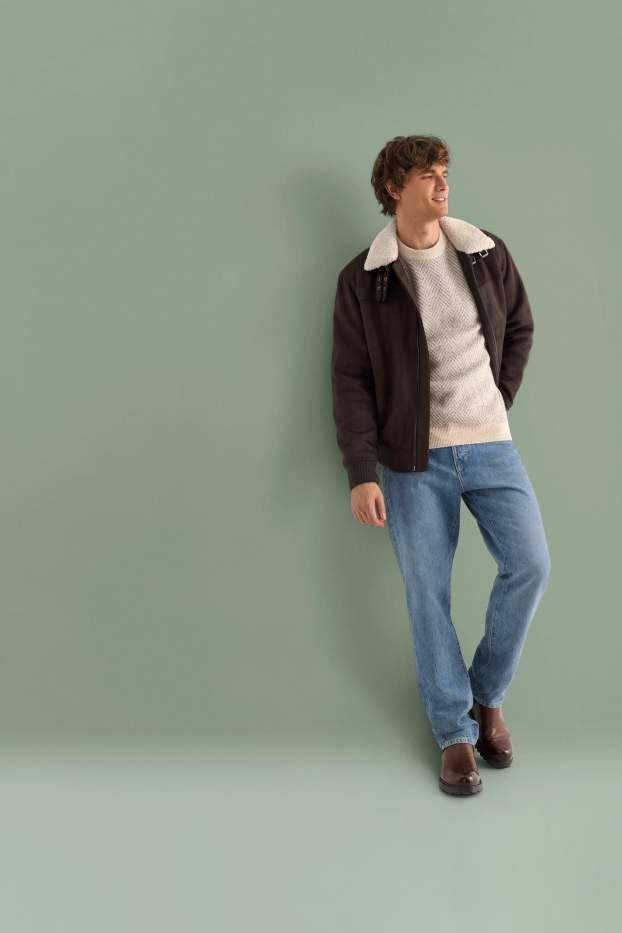 Hommes - Pull - à motif - beige