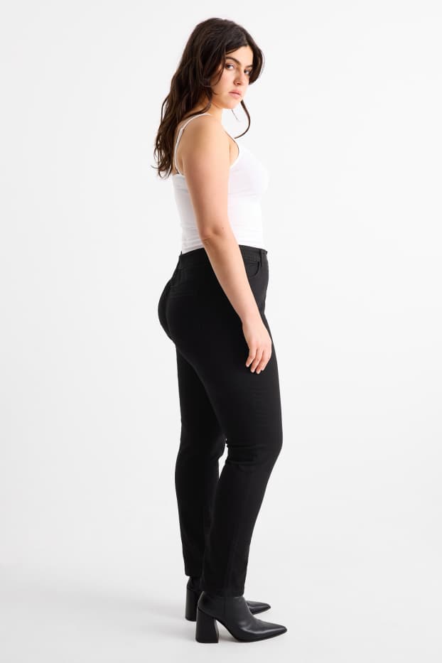 Femei - Slim jeans - talie medie - stretch - negru