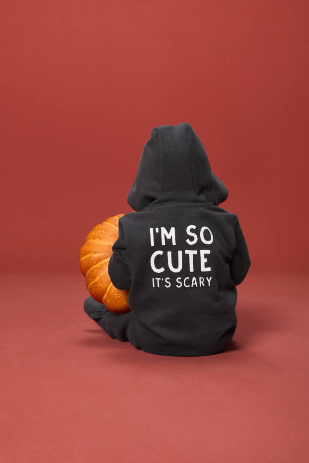 Bebeluși - băieți - Schelet - salopetă bebeluși pentru Halloween - gri închis