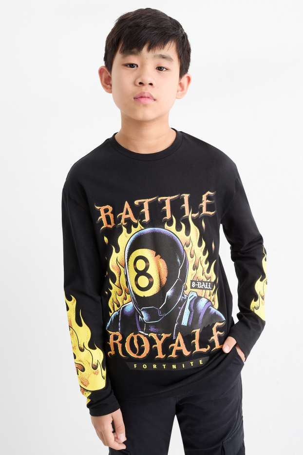 Copii - Băieți - Fortnite - tricou cu mânecă lungă - negru