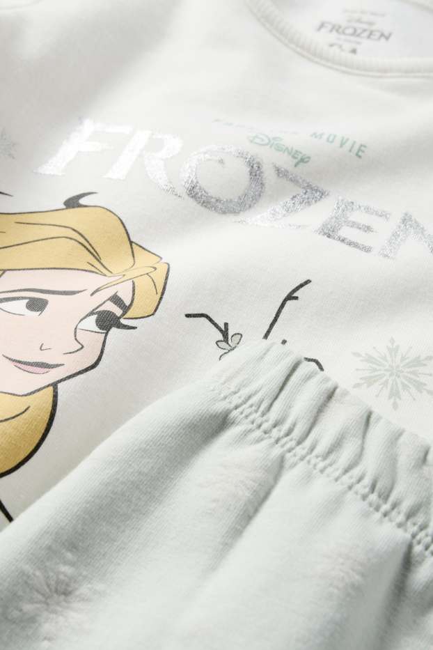 Bebeluși - fete - Frozen - pijama bebeluși - 2 piese - alb / turcoaz