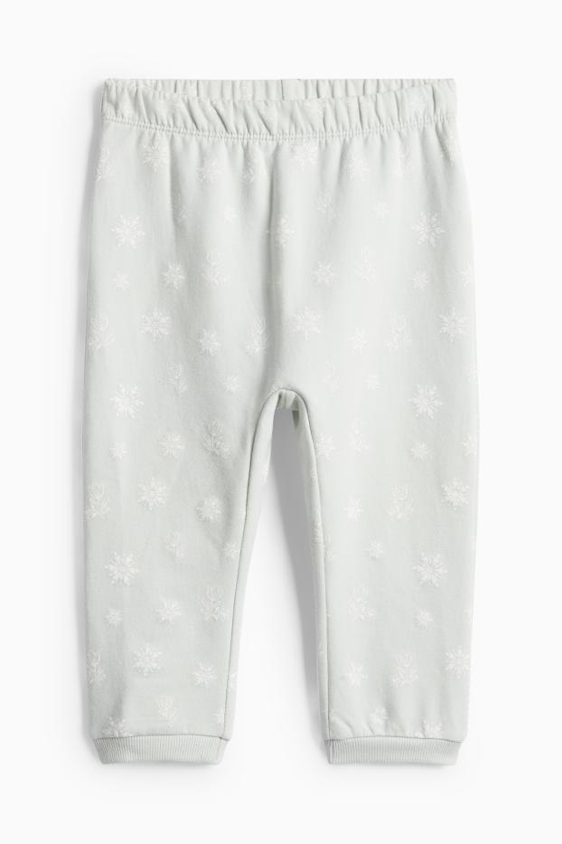 Bebeluși - fete - Frozen - pijama bebeluși - 2 piese - alb / turcoaz