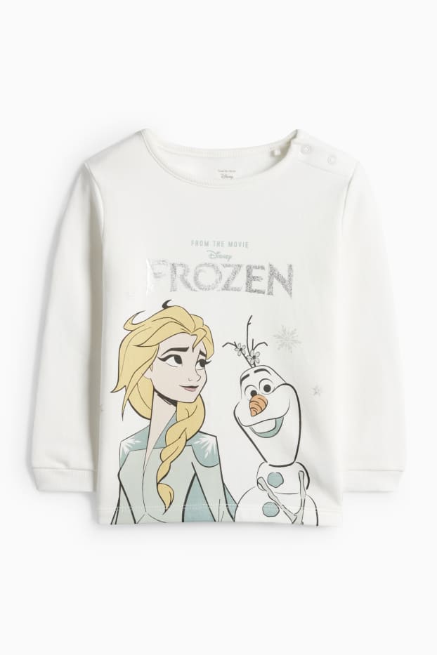 Bebeluși - fete - Frozen - pijama bebeluși - 2 piese - alb / turcoaz