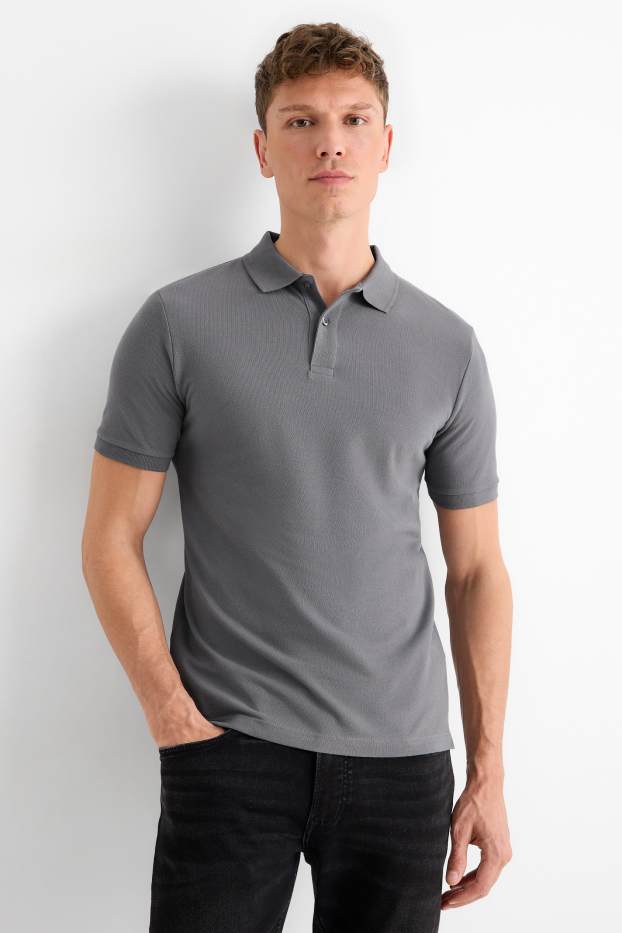 Bărbați - Tricou polo - regular fit - gri