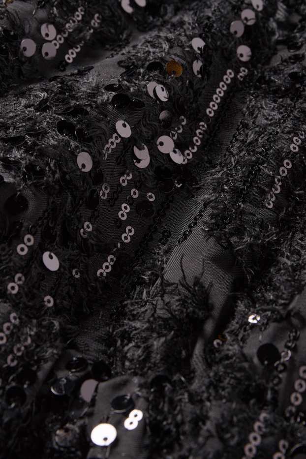 Femei - Bluză din șifon cu paiete - negru