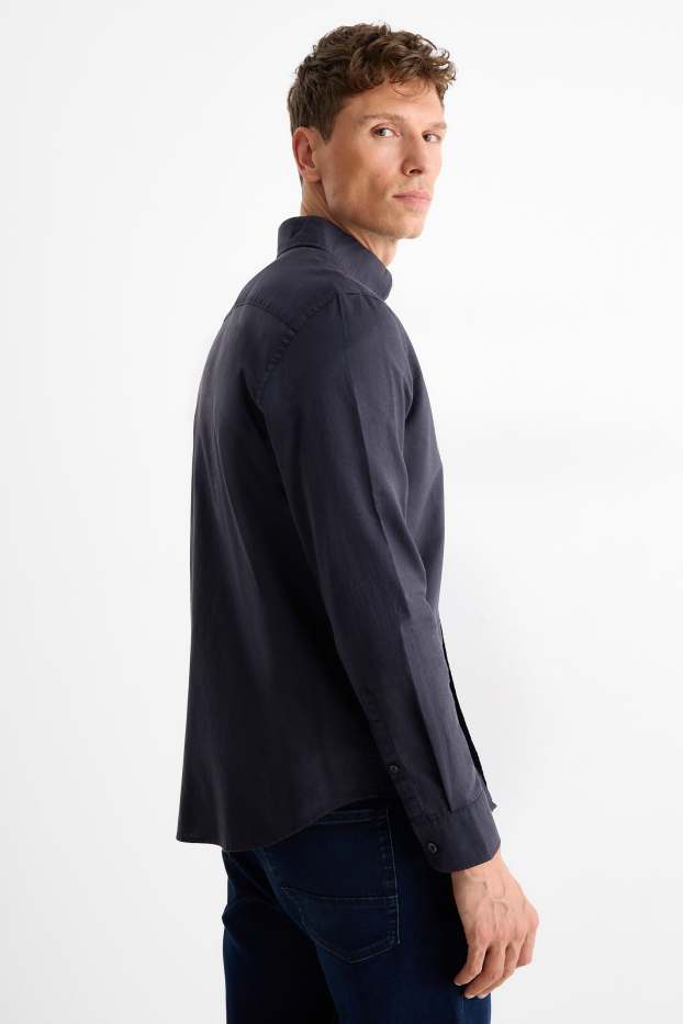 Pánské - Košile - regular fit - button-down - tmavomodrá