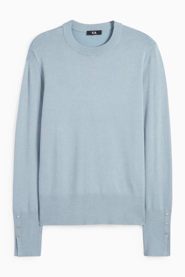 Femei - Pulover din tricot fin - albastru