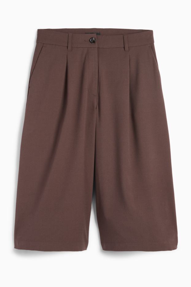Femei - Pantaloni culotte - talie medie - relaxed fit - maro închis