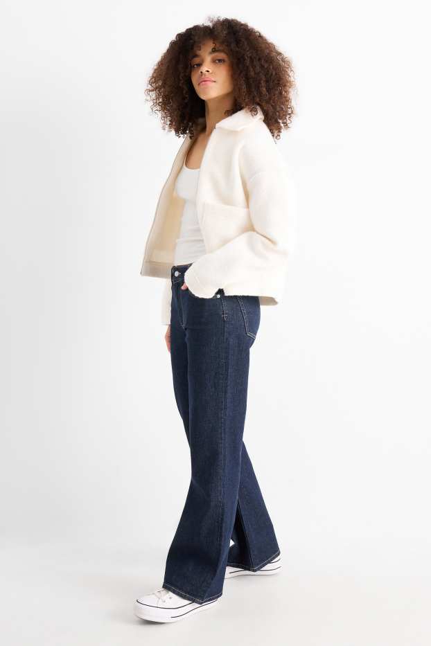 Femei - Wide leg jeans - talie joasă - denim-albastru închis