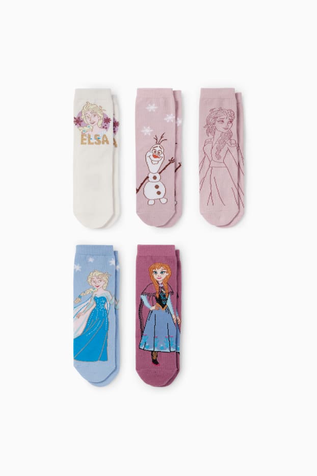 Copii - Fete - Multipack 5 perechi - Frozen - șosete cu motive - roz
