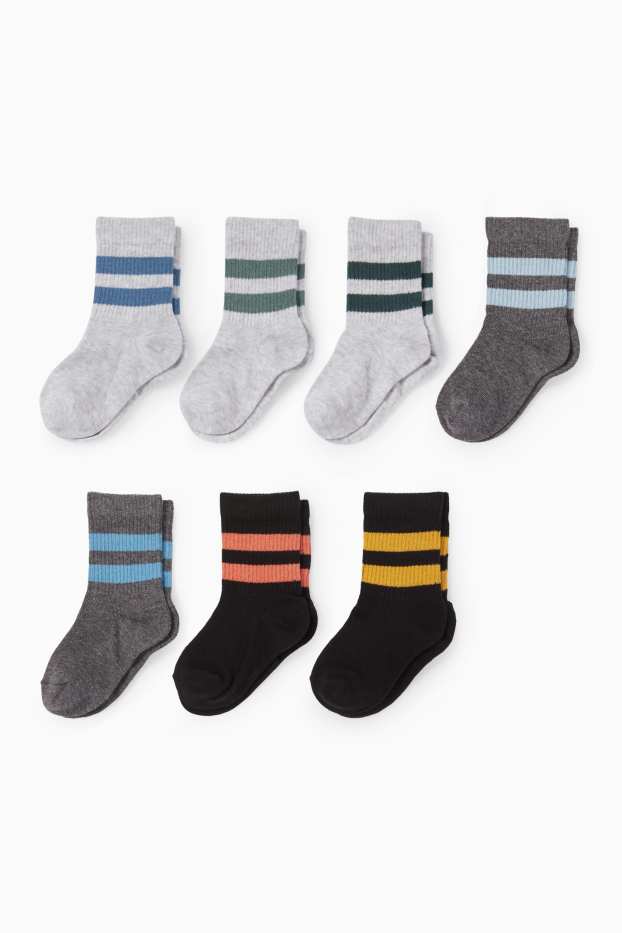 Copii - Băieți - Multipack 7 perechi - șosete de tenis - gri deschis