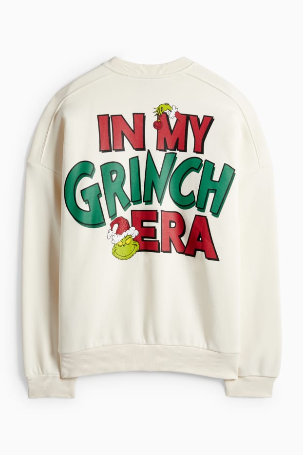 Femei - Bluză de molton cu motive de Crăciun - Grinch - bej deschis