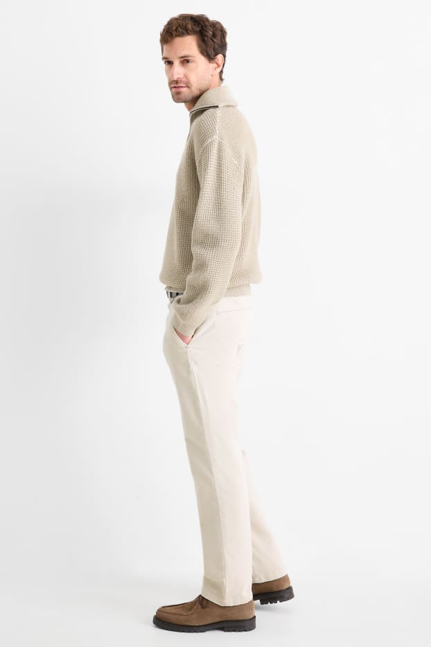 Bărbați - Chino - regular fit - structurat - bej deschis