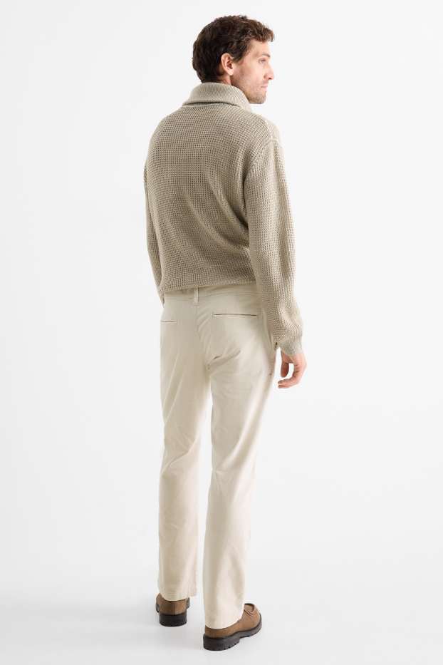 Bărbați - Chino - regular fit - structurat - bej deschis