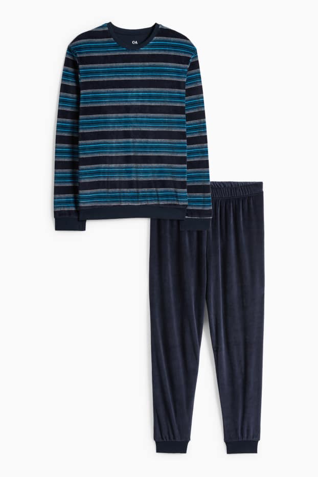 Bărbați - Pijama de iarnă - albastru închis