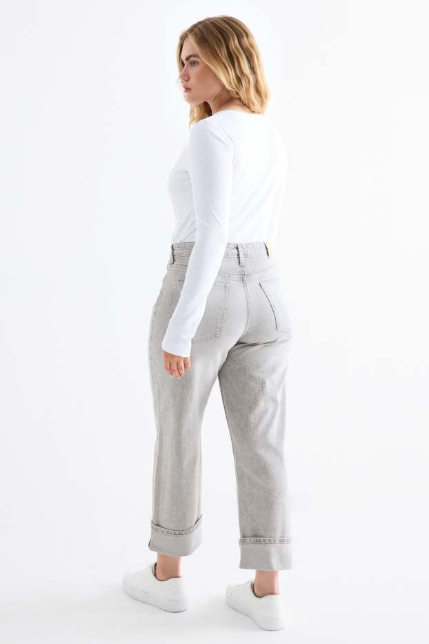 Femei - Boyfriend jeans - talie medie - LYCRA® - denim-gri