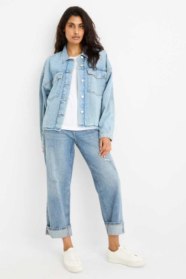 Femei - Boyfriend jeans - talie medie - LYCRA® - denim-albastru