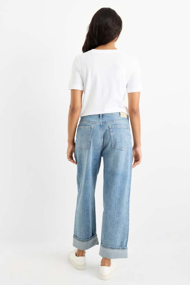 Femei - Boyfriend jeans - talie medie - LYCRA® - denim-albastru