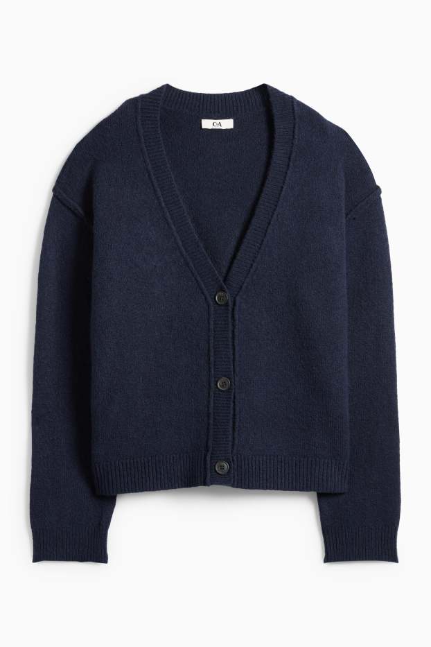 Femei - Cardigan tricotat - albastru închis