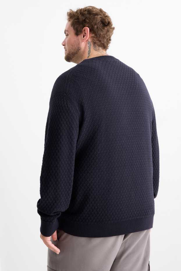 Home - Jersei - texturat - blau fosc