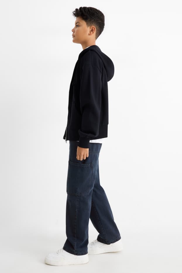Copii - Băieți - Cargo jeans - jeans termoizolanți - denim-albastru închis