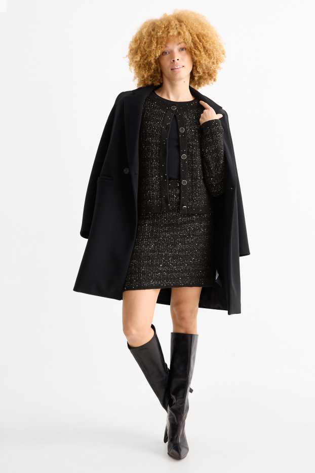 Dámské - Buklé minisukně - strukturovaná - černá