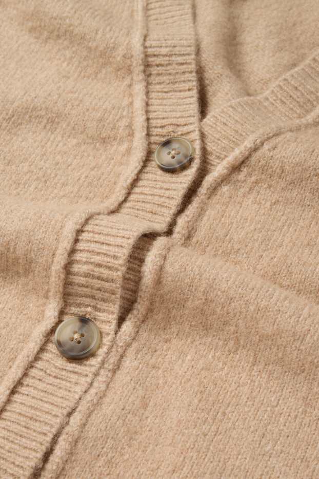 Femei - Cardigan tricotat - bej