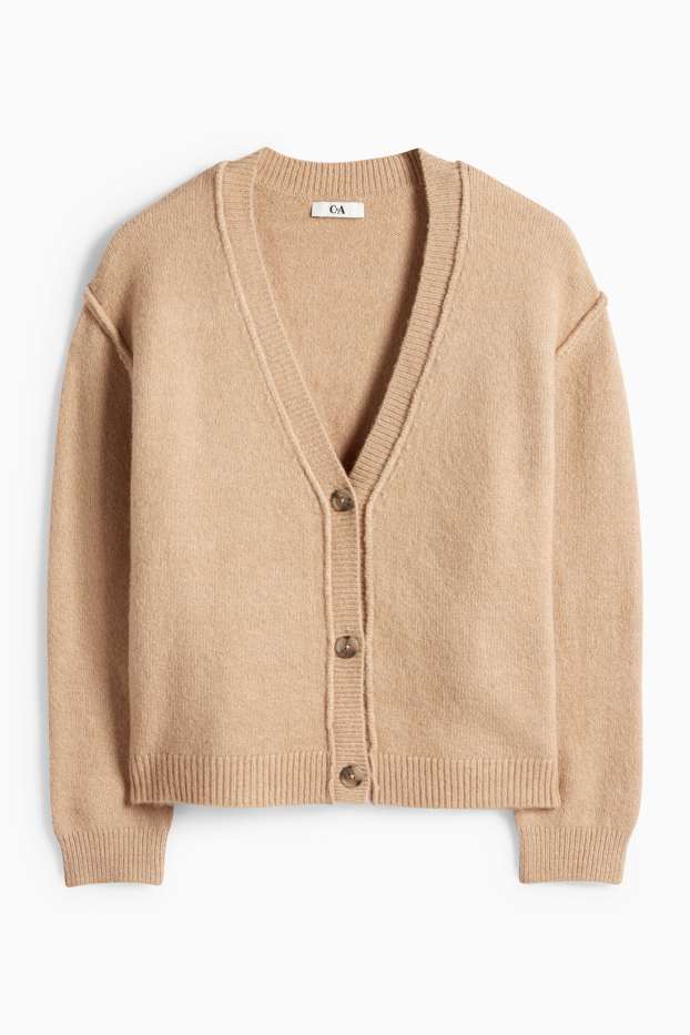 Femei - Cardigan tricotat - bej