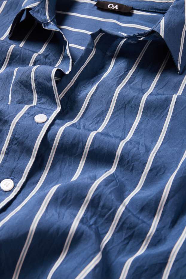 Damen - Bluse - gestreift - blau