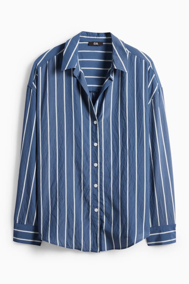 Damen - Bluse - gestreift - blau