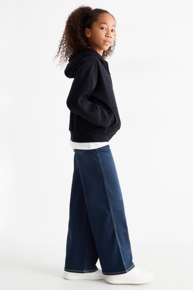Copii - Fete - Wide leg jeggings - denim-albastru închis