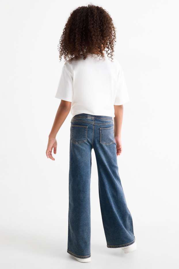 Copii - Fete - Wide leg jeggings - denim-albastru
