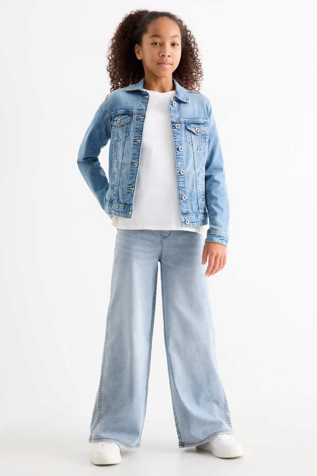 Copii - Fete - Wide leg jeggings - denim-albastru deschis