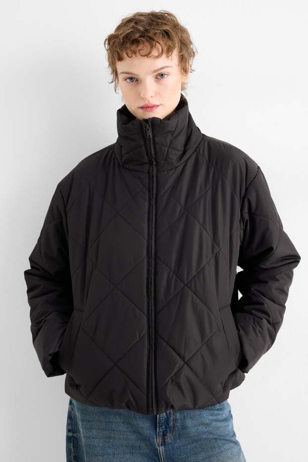 Dames - Jas met stiksels - zwart